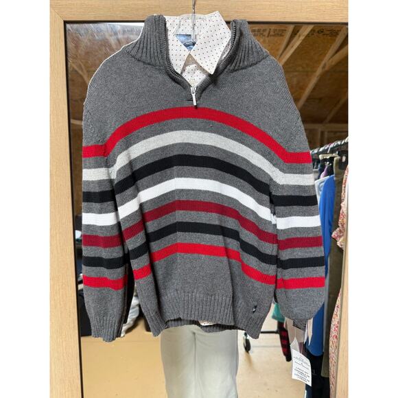 Nautica Boy’s Gray Sweater + Dress Shirt- Size 6 - Picture 1 of 5